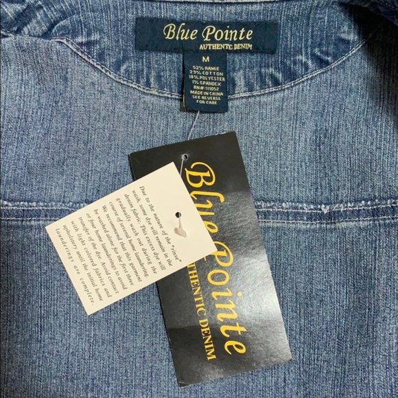 NWT Women's Fitted Sparkle Studded Denim Jacket - Picture 5 of 8